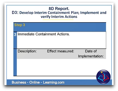 8D Report Section 3 Interim Containment Actions