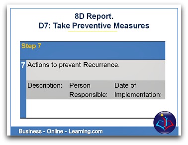 8D Report Section D7 Taking Preventive Measures