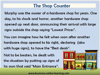 BusinessOnlineLearning with Humour called Shop Counter