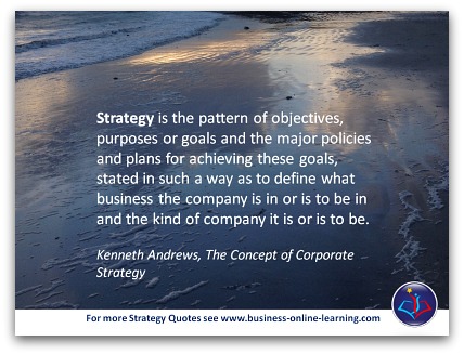 Strategy Quote by Kenneth Andrews.