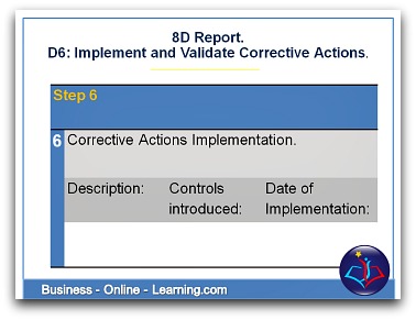 8D Report D6 Corrective Actions
