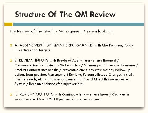 Quality Management Review Template
